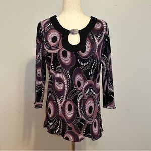 Zoey & Beth Purple Whimsygoth Gemstone Blouse Size L